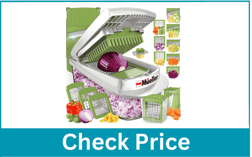 MUELLER Vegetable Chopper, Onion Mincer, Cutter, Dicer, Egg Slicer with Container, French Fry Cutter Potato Slicer