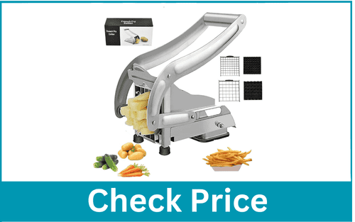 Stainless Steel Potato Cutter with 2 Blades and No-Slip Suction Base