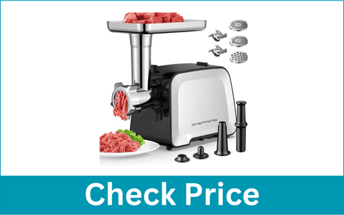 CHEFFANO  Meat Grinder, Sausage Stuffer Maker With 2 Blades