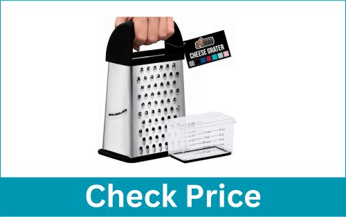 GORILLA GRIP XL Box Shredder Handle & Container Steel Kitchen Grater for Cheese Blocks