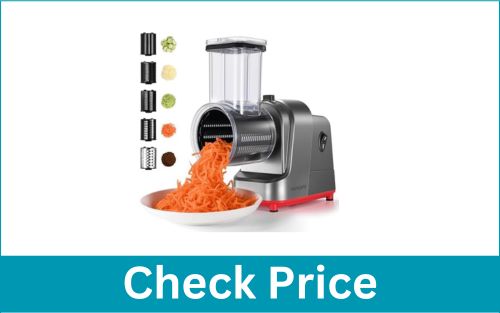 HOMPARTY Silver 250W With Sharp Blades For Veggies Fruits Cheese Electric Grater