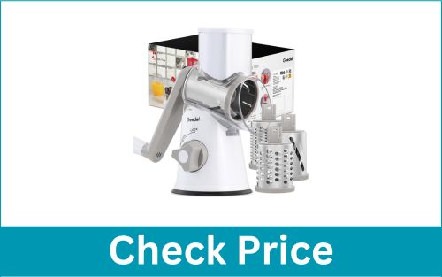 GEEDEL Rotary Shredder Vegetable & Cheese Grating Machine with 3 Interchangeable Blades