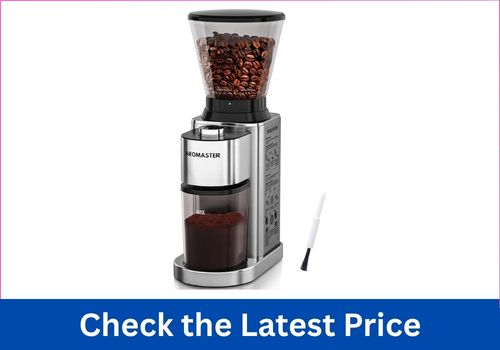  AROMASTER Anti-Static Conical Burr Grinder Compact Burr Coffee Grinder