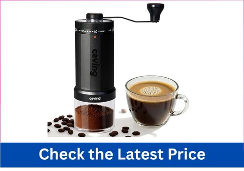 CEVING Portable Adjustable Espresso Hand Burr Coffee Grinder